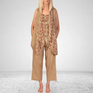 The Donna waterfall Wrap | Breathable Cotton | Overlay | Beige