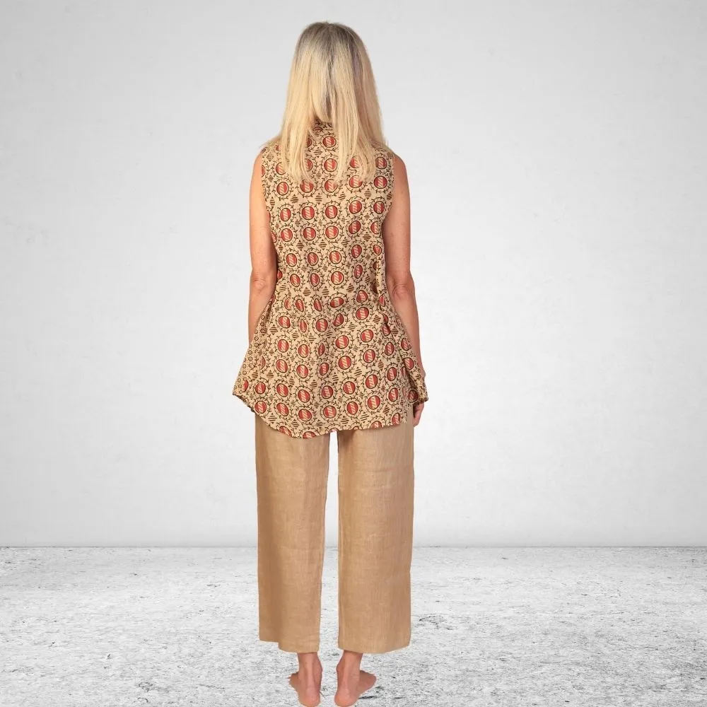 The Donna waterfall Wrap | Breathable Cotton | Overlay | Beige