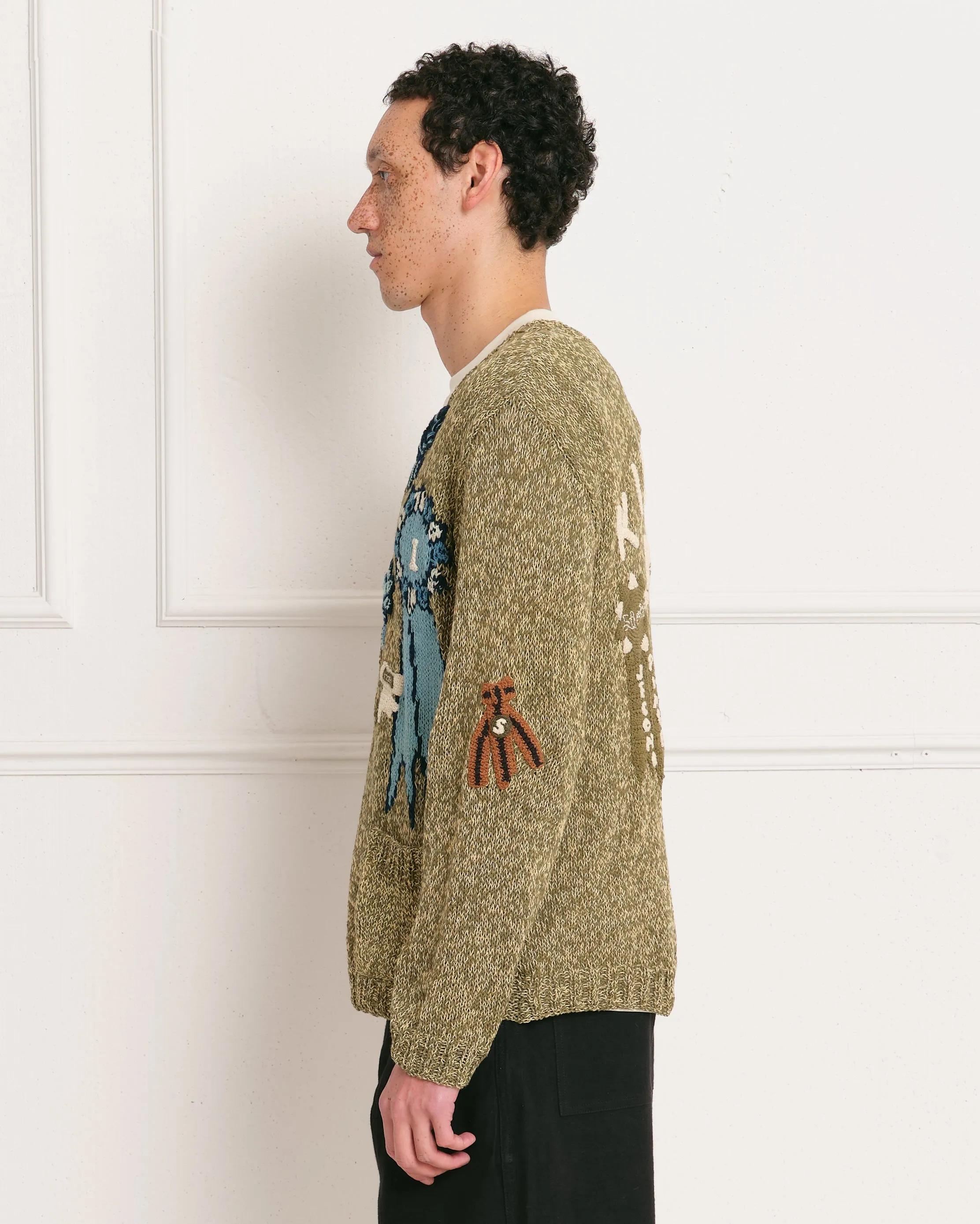Twinsun Cardigan - Olive Rosette