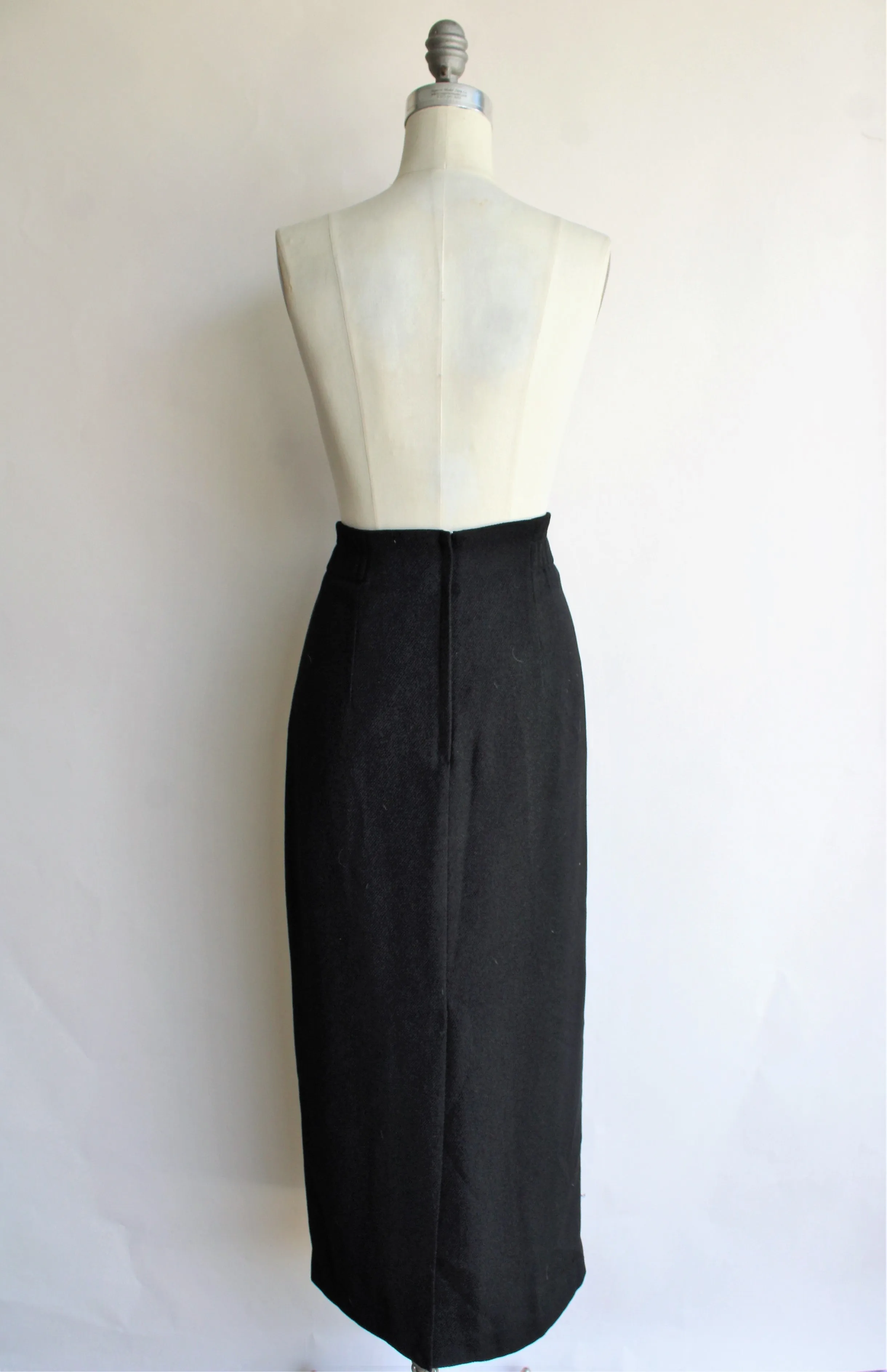 Vintage 1990s Black Pencil Skirt