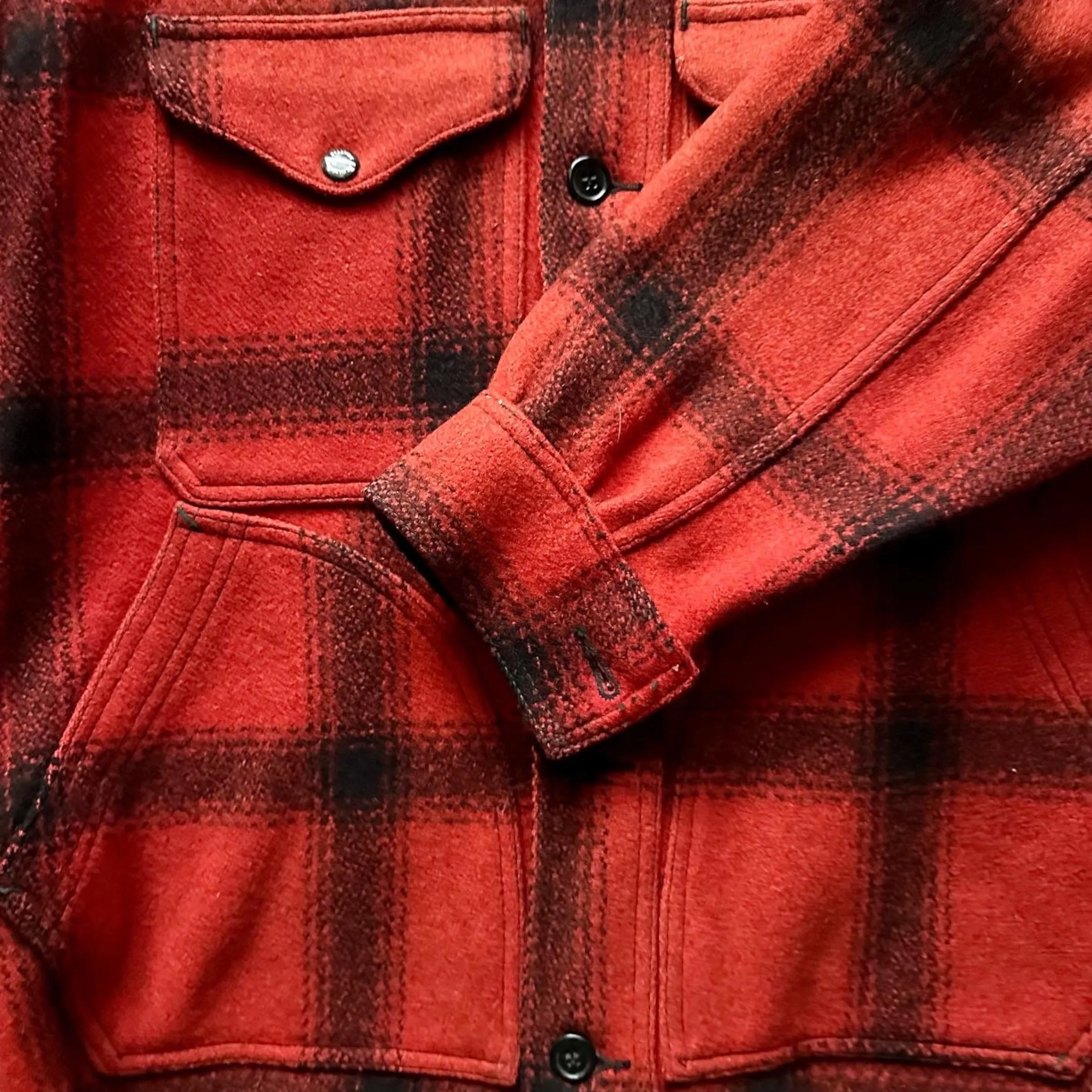 Vintage 75% Red Filson Hunter Wool Jacket SZ 42 |  Vintage Workwear Seattle