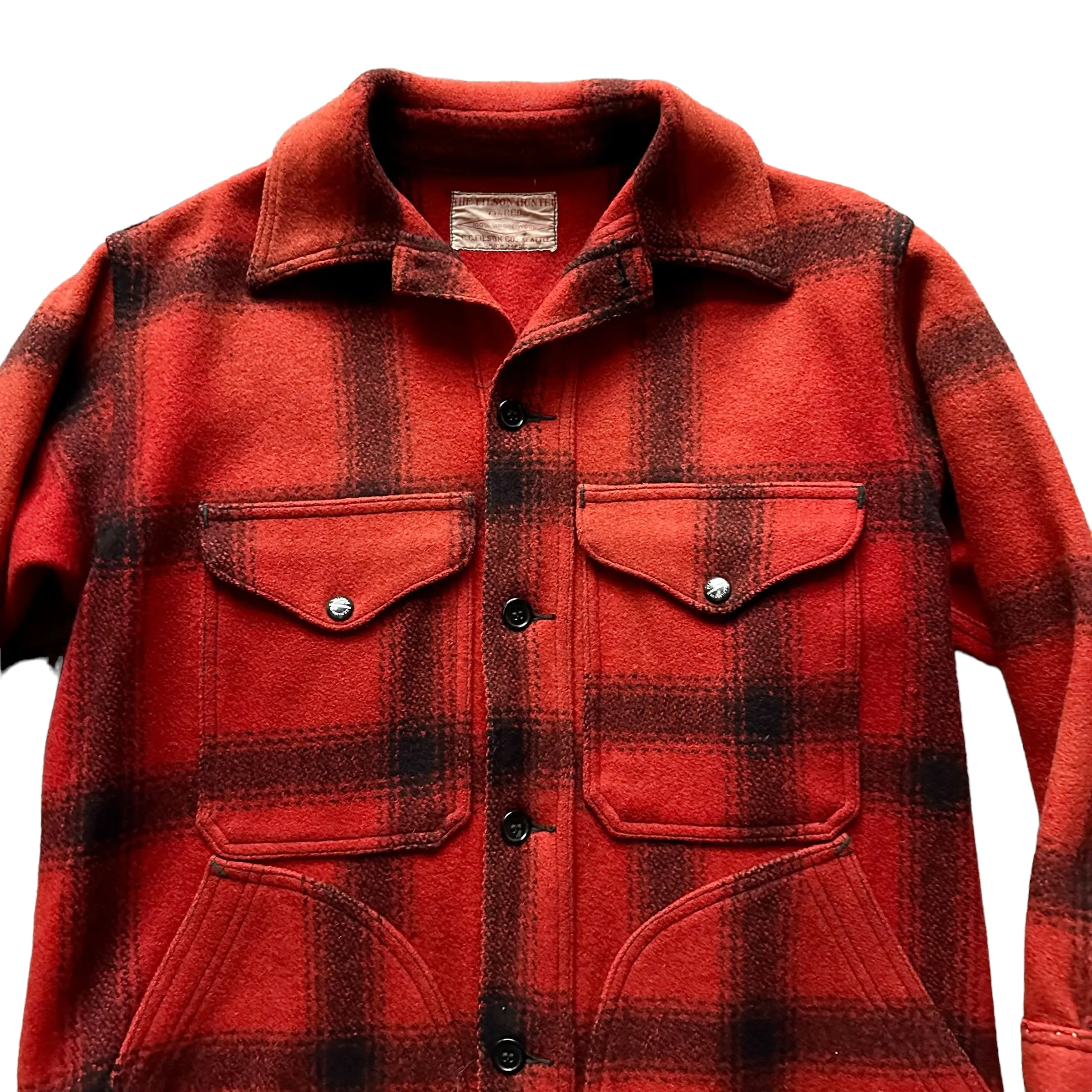 Vintage 75% Red Filson Hunter Wool Jacket SZ 42 |  Vintage Workwear Seattle
