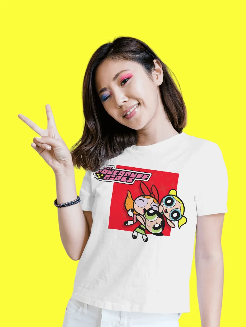 White Power puff Girls  Printed T shirt