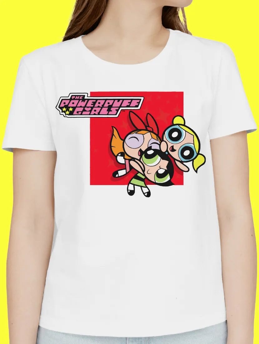 White Power puff Girls  Printed T shirt