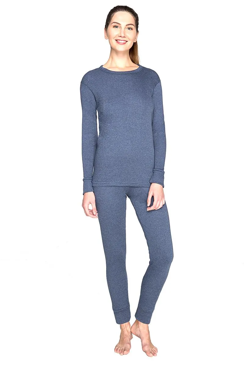 Wholesale Thermal Underwear Unisex Sets for Men & Women Soft Fleece Style - Navy