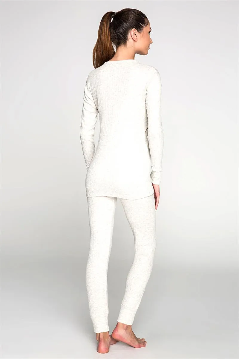 Wholesale Thermal Underwear Unisex Sets for Men & Women Soft Fleece Style - White