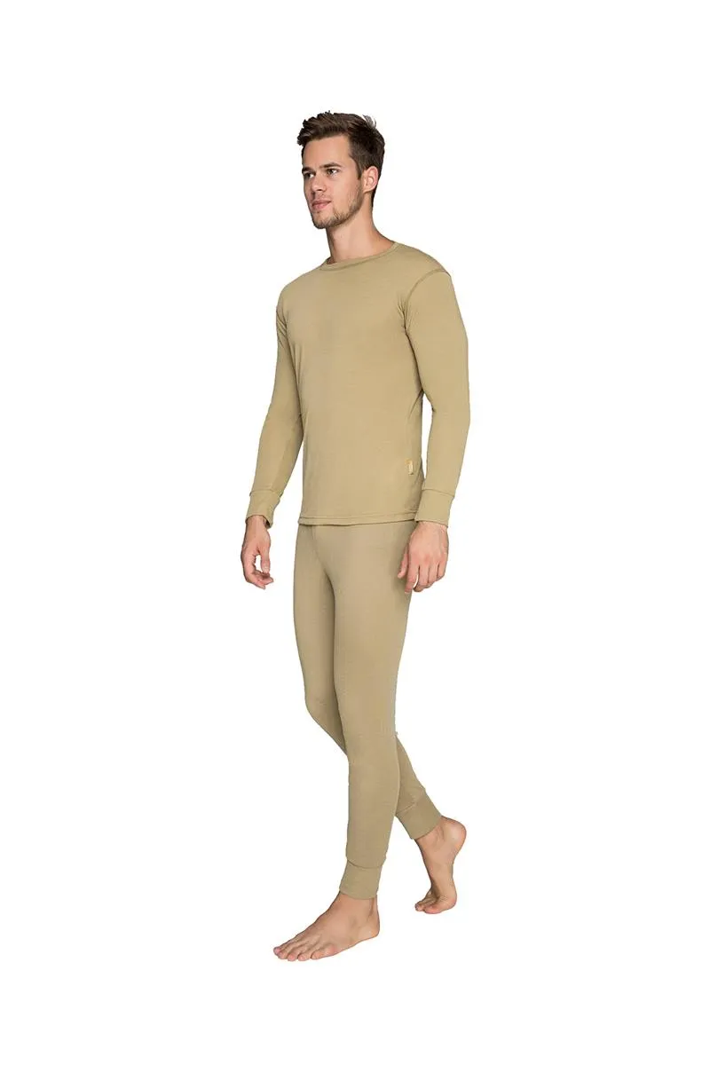 Wholesale Thermal Underwear Unisex Sets for Men & Women Thick Fleece Style - Khaki