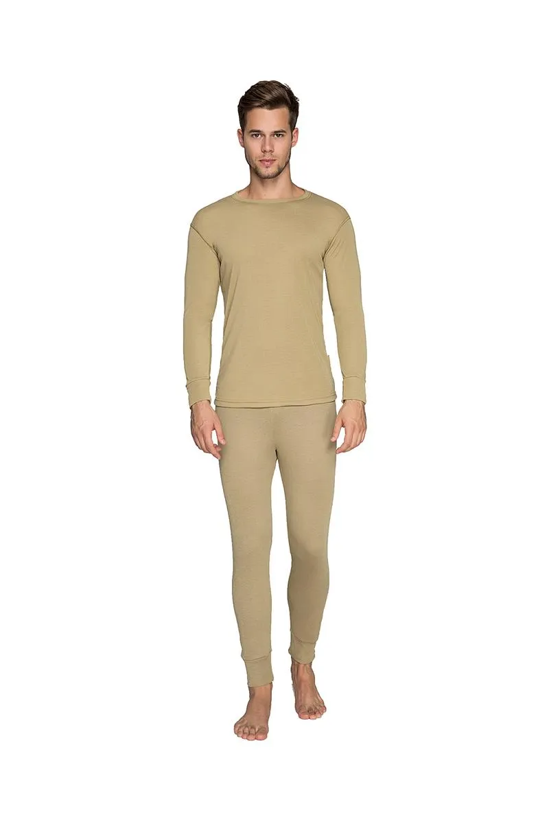 Wholesale Thermal Underwear Unisex Sets for Men & Women Thick Fleece Style - Khaki