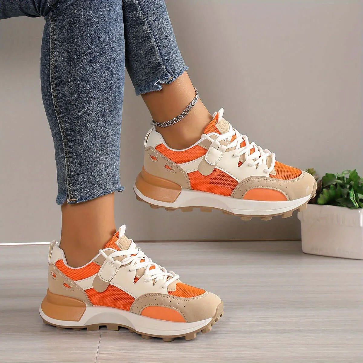 Women's Breathable Mesh Chunky Trainers