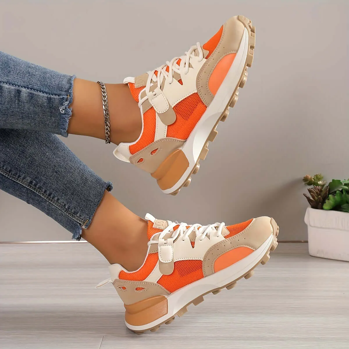 Women's Breathable Mesh Chunky Trainers